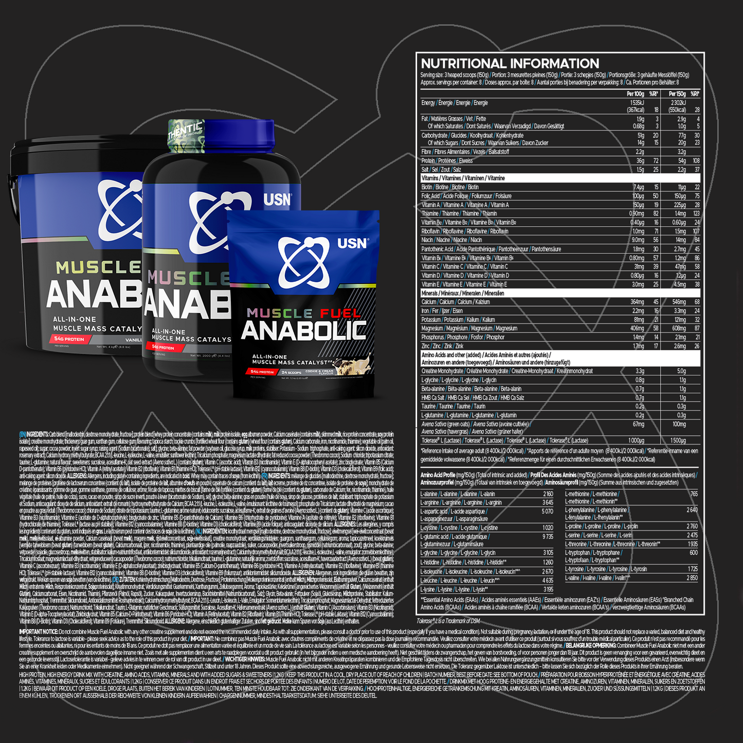 Muscle Fuel Anabolic - All-In-One Gain Protein Powder