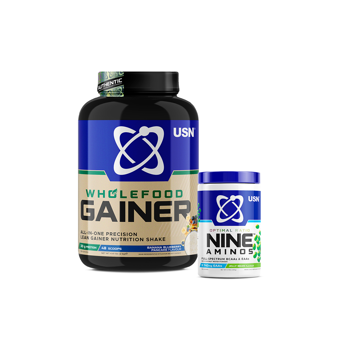 Wholefood Gainer 2kg & Nine Aminos Jelly Bean Bundle
