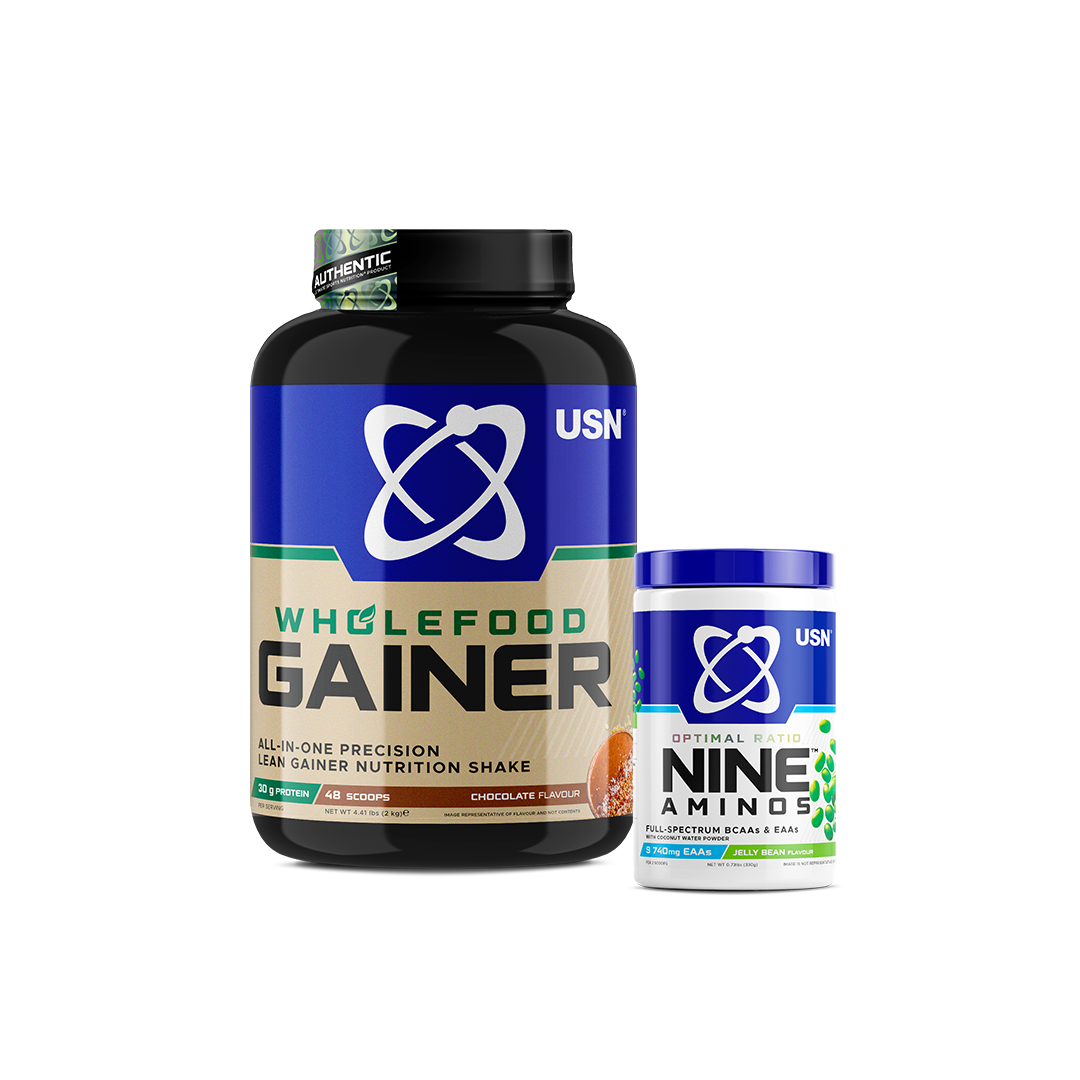 Wholefood Gainer 2kg & Nine Aminos Jelly Bean Bundle