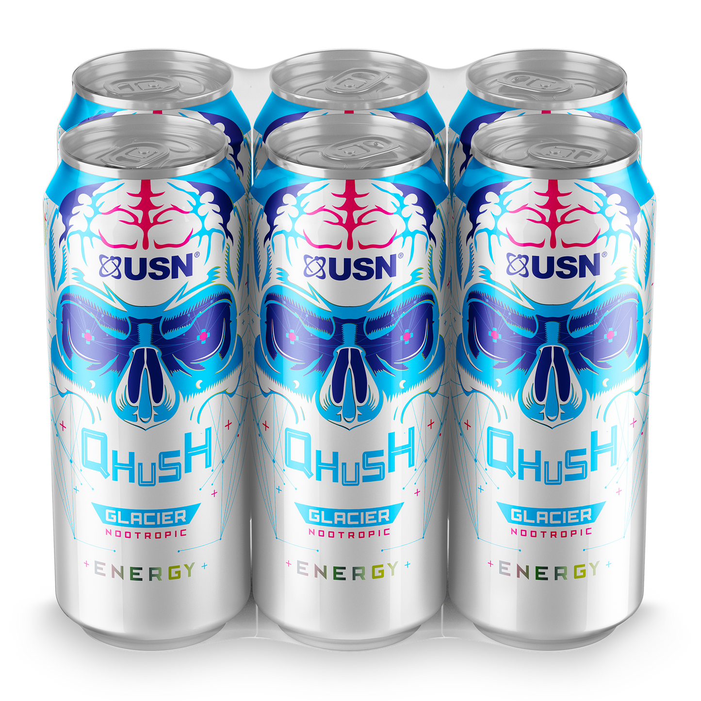 QHUSH Energy Drinks (6 x 500ml)